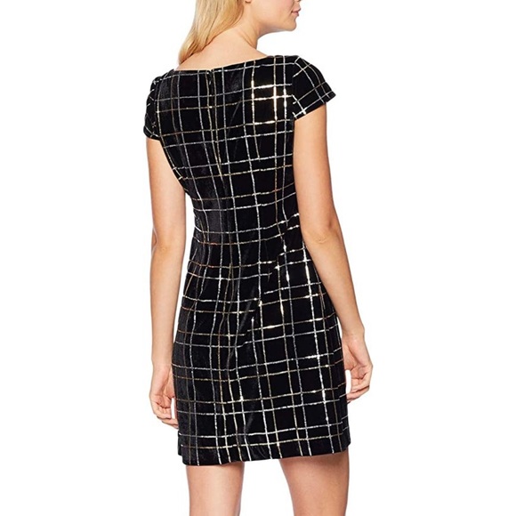 Vince Camuto Black Sequin dress NWT 4 velvet - Picture 8 of 8